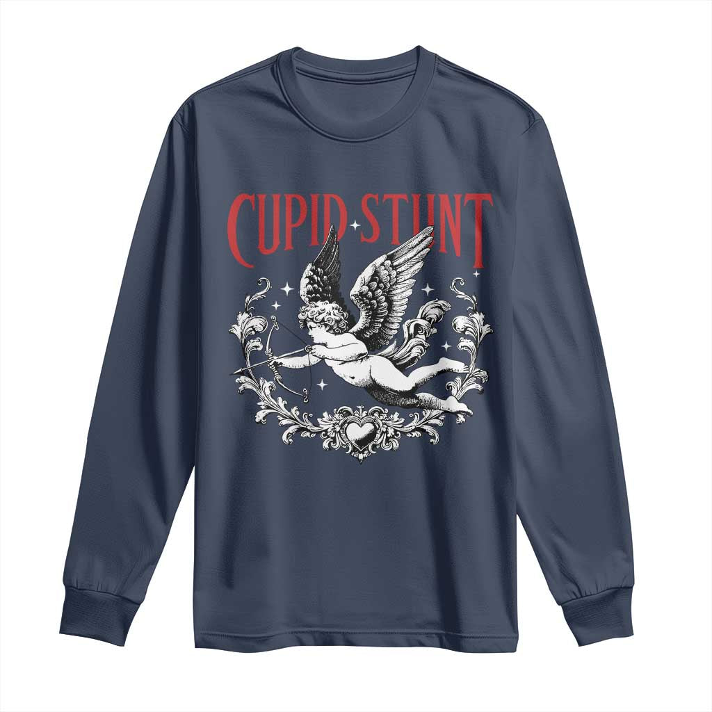 Valentines Party Retro Cupid Stunt Long Sleeve Shirt
