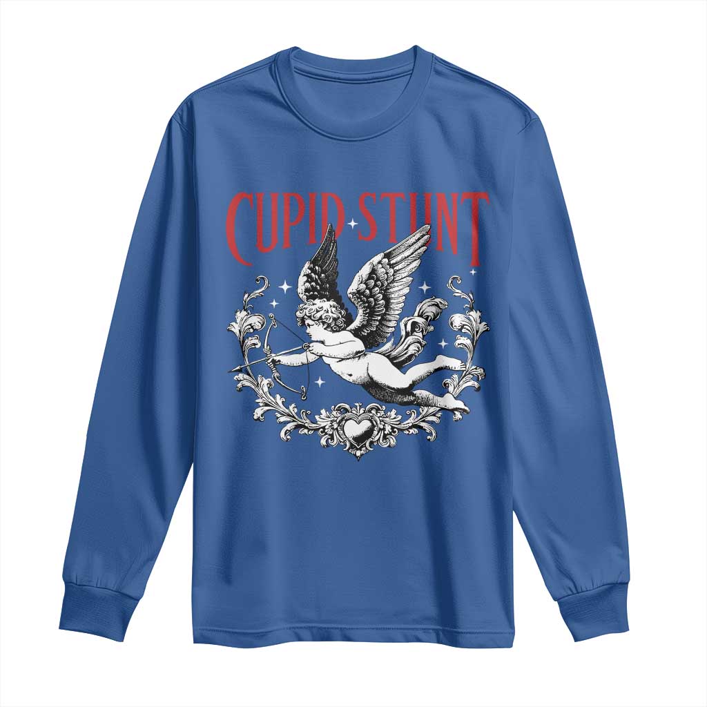 Valentines Party Retro Cupid Stunt Long Sleeve Shirt