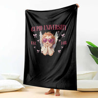 Cupid University Throw Blanket Cute Valentines Day Funny College - Wonder Print Shop