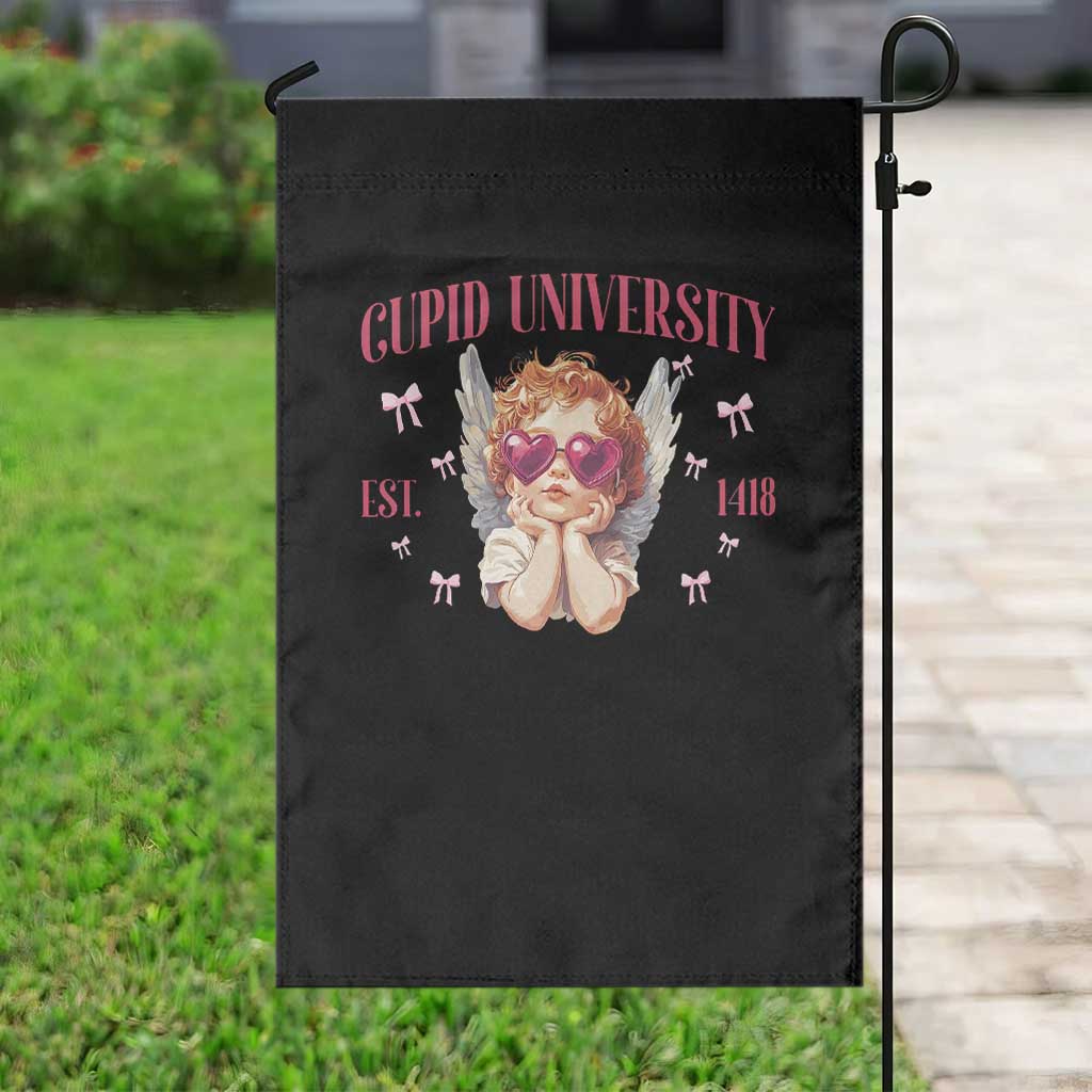Cupid University Garden Flag Cute Valentines Day Funny College - Wonder Print Shop