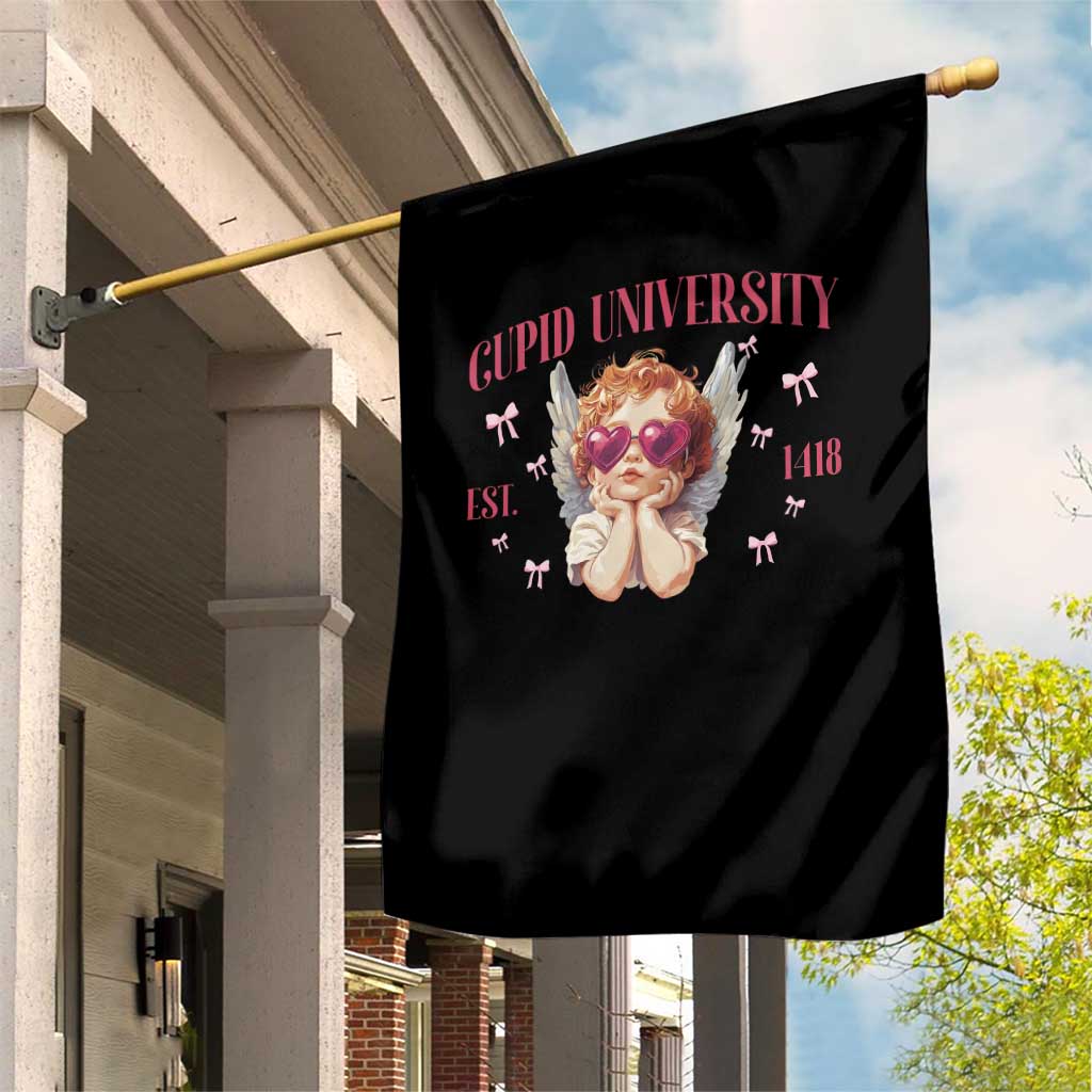 Cupid University Garden Flag Cute Valentines Day Funny College - Wonder Print Shop