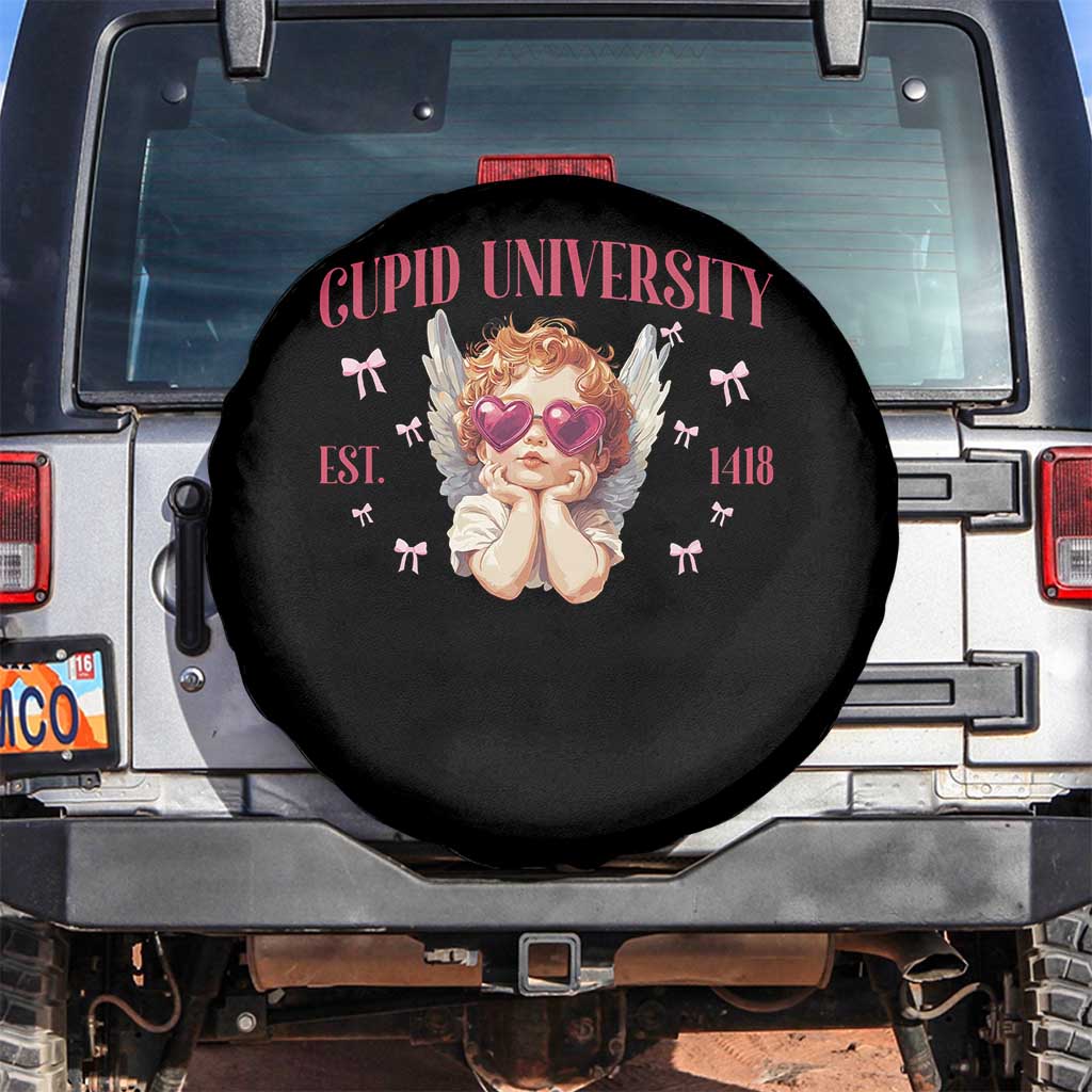 Cupid University Spare Tire Cover Cute Valentines Day Funny College - Wonder Print Shop