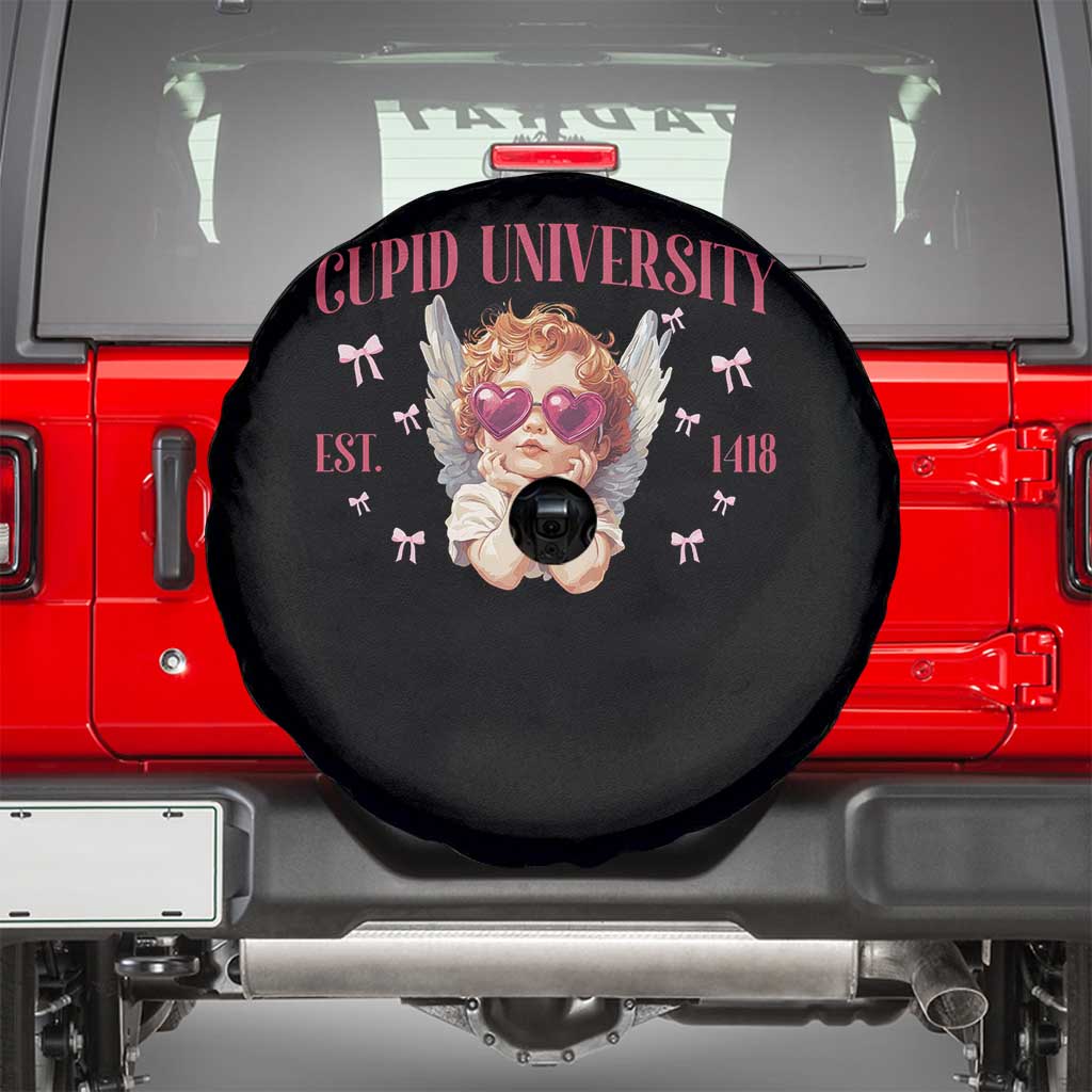 Cupid University Spare Tire Cover Cute Valentines Day Funny College - Wonder Print Shop
