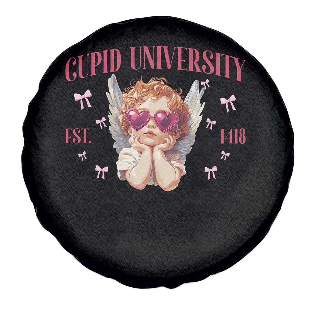 Cupid University Spare Tire Cover Cute Valentines Day Funny College - Wonder Print Shop