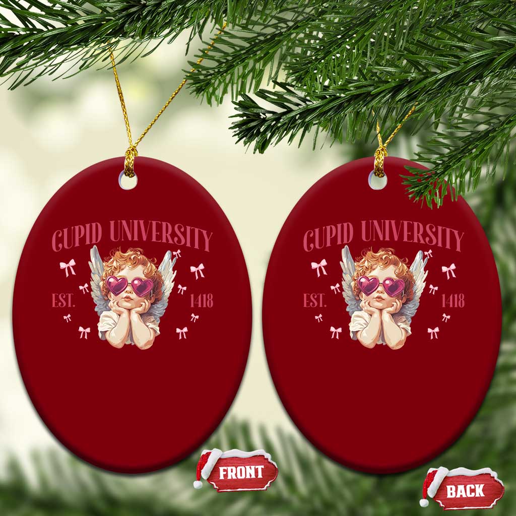 Cupid University Ceramic Ornament Cute Valentines Day Funny College - Wonder Print Shop