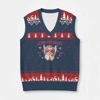 Cupid University V-Neck Knit Sweater Vest Cute Valentines Day Funny College - Wonder Print Shop