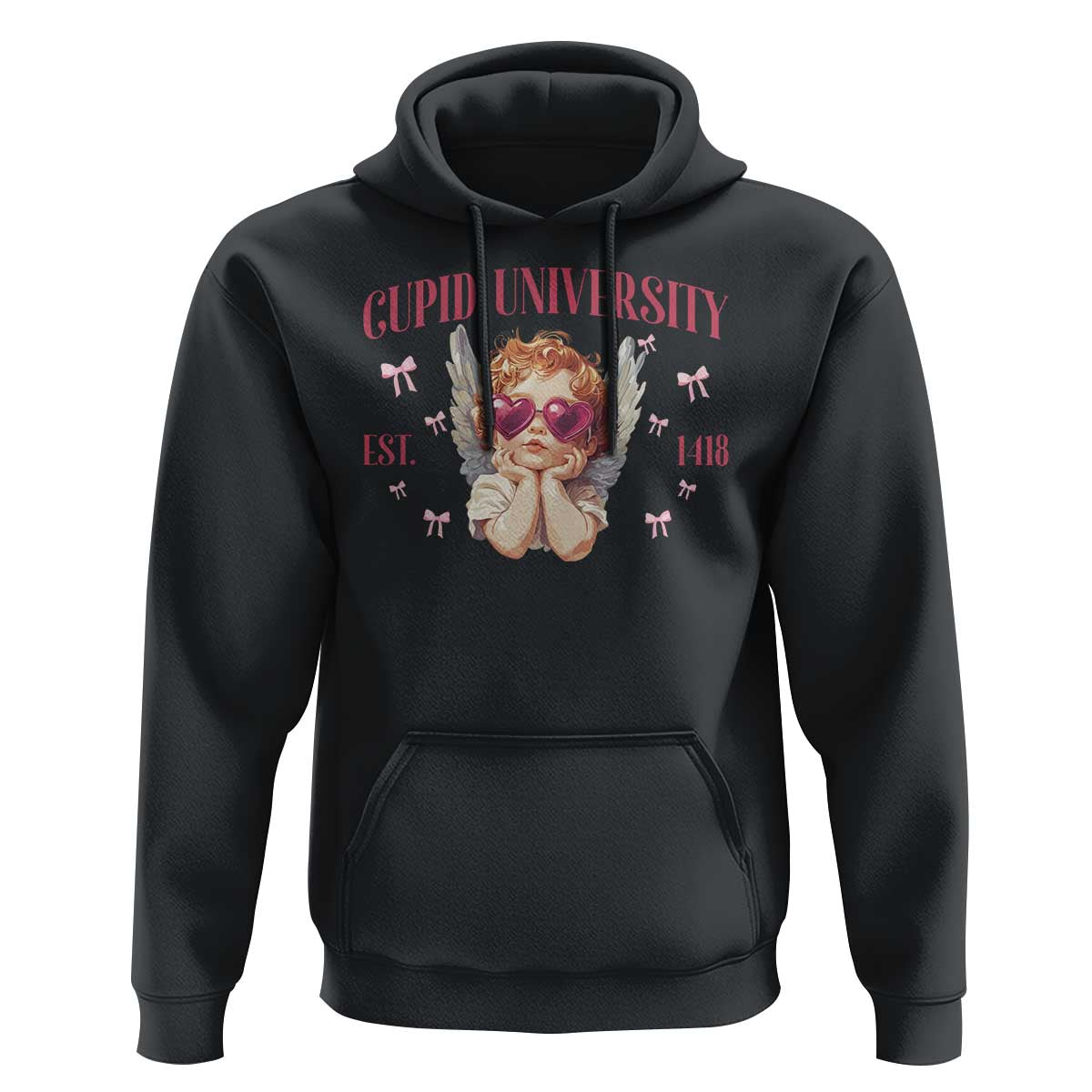 Cupid University Hoodie Cute Valentines Day Funny College - Wonder Print Shop