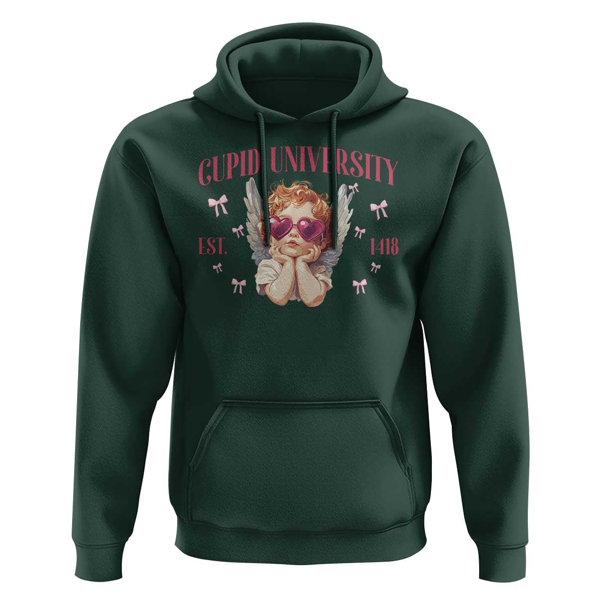 Cupid University Hoodie Cute Valentines Day Funny College - Wonder Print Shop
