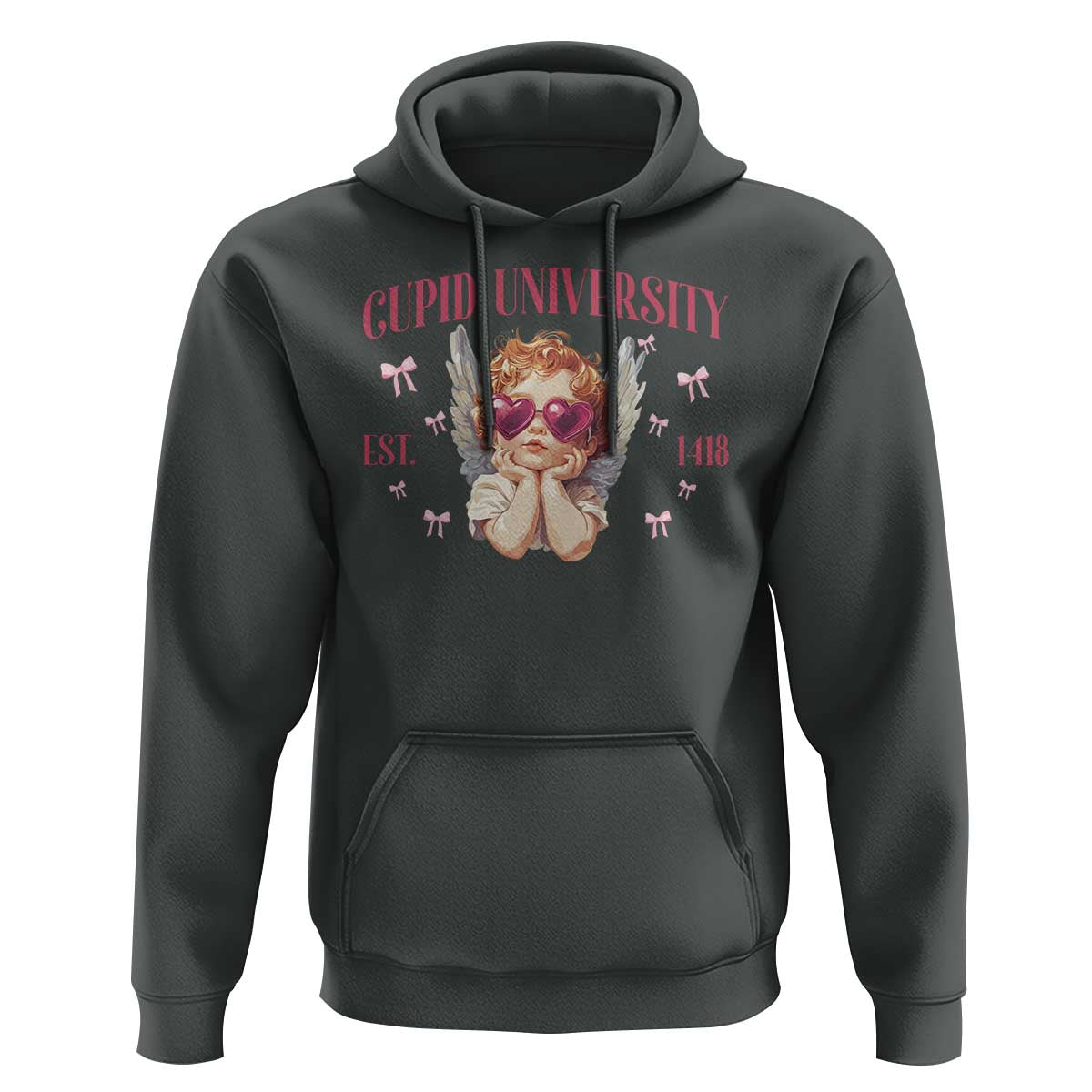 Cupid University Hoodie Cute Valentines Day Funny College - Wonder Print Shop