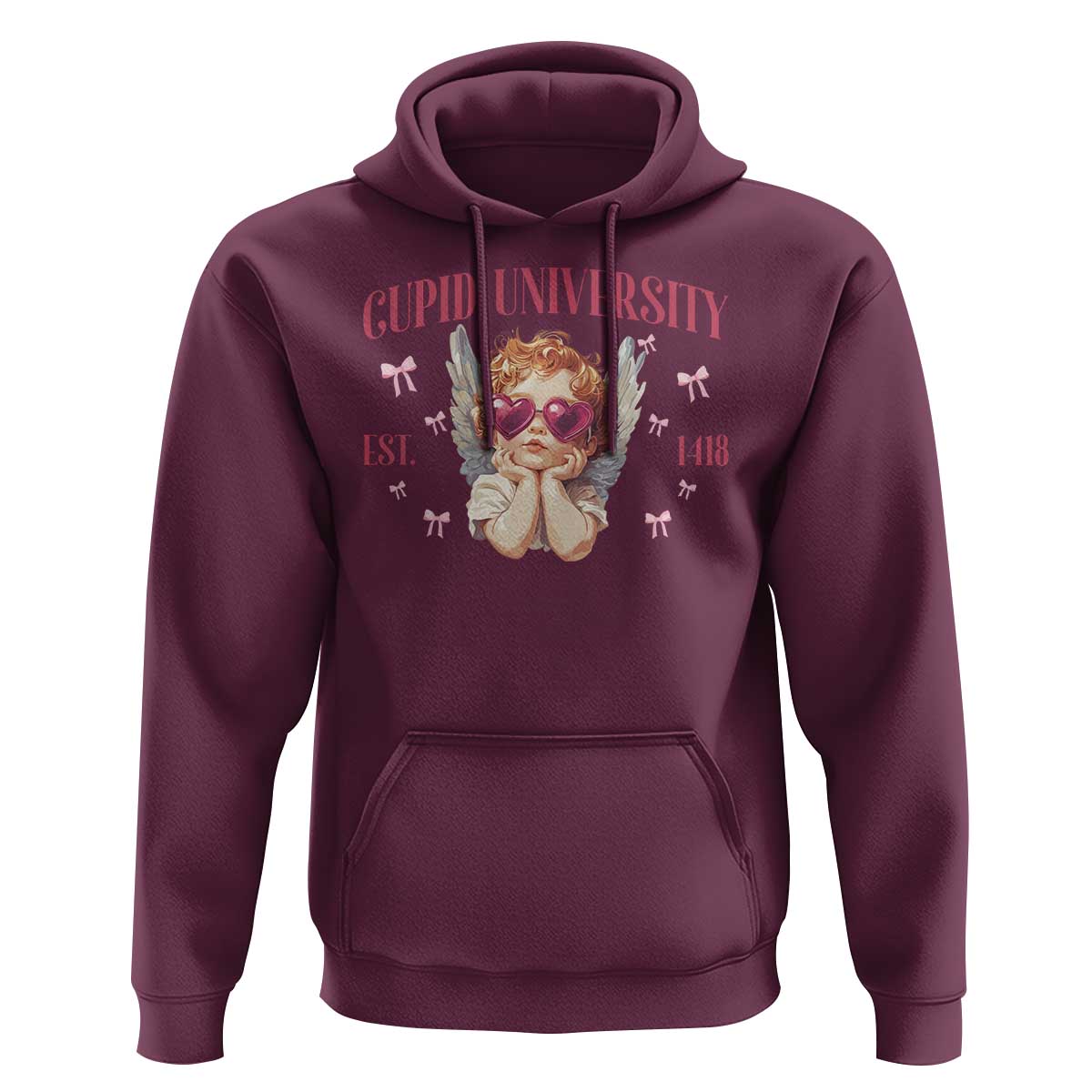 Cupid University Hoodie Cute Valentines Day Funny College - Wonder Print Shop