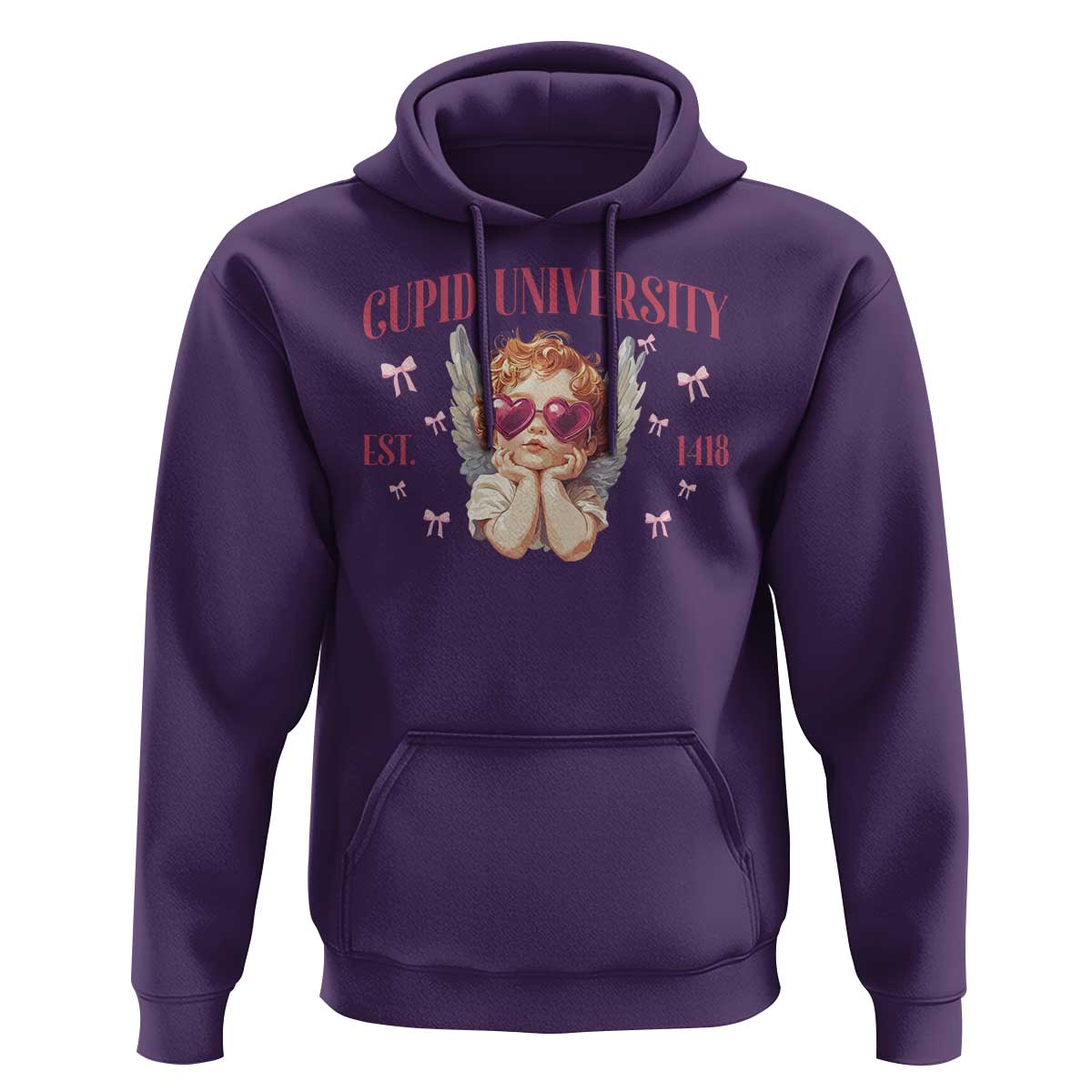 Cupid University Hoodie Cute Valentines Day Funny College - Wonder Print Shop