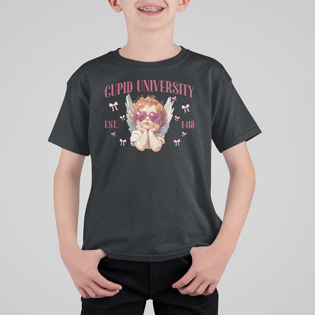Cupid University T Shirt For Kid Cute Valentines Day Funny College - Wonder Print Shop