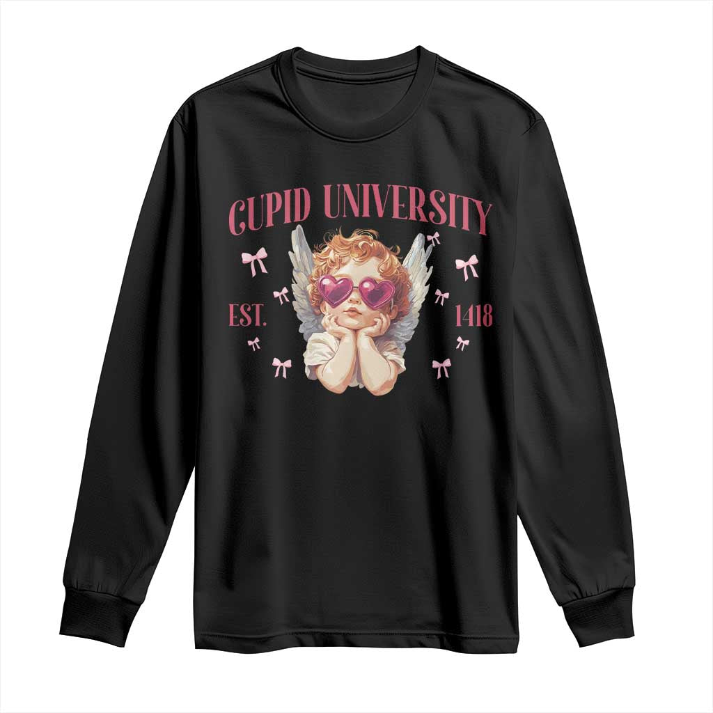 Cupid University Long Sleeve Shirt Cute Valentines Day Funny College - Wonder Print Shop