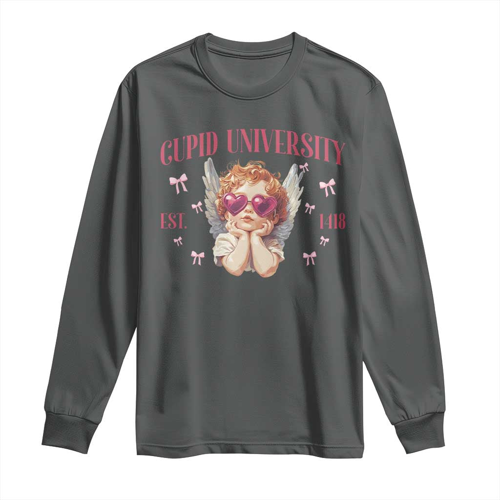 Cupid University Long Sleeve Shirt Cute Valentines Day Funny College - Wonder Print Shop