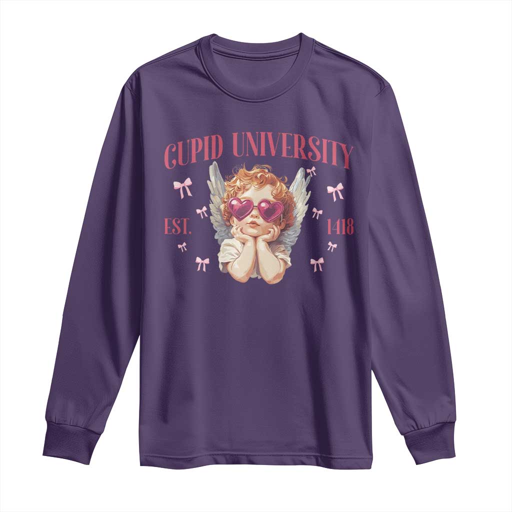 Cupid University Long Sleeve Shirt Cute Valentines Day Funny College - Wonder Print Shop