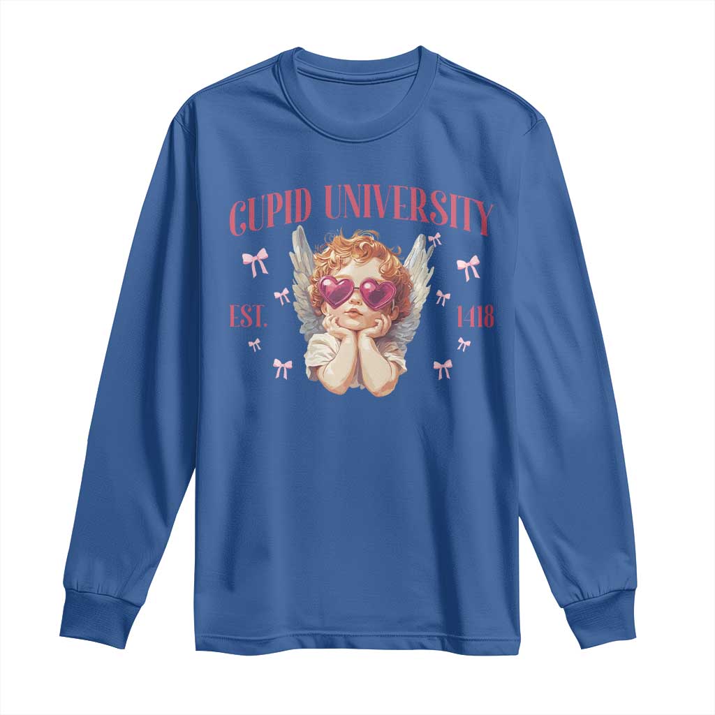 Cupid University Long Sleeve Shirt Cute Valentines Day Funny College - Wonder Print Shop