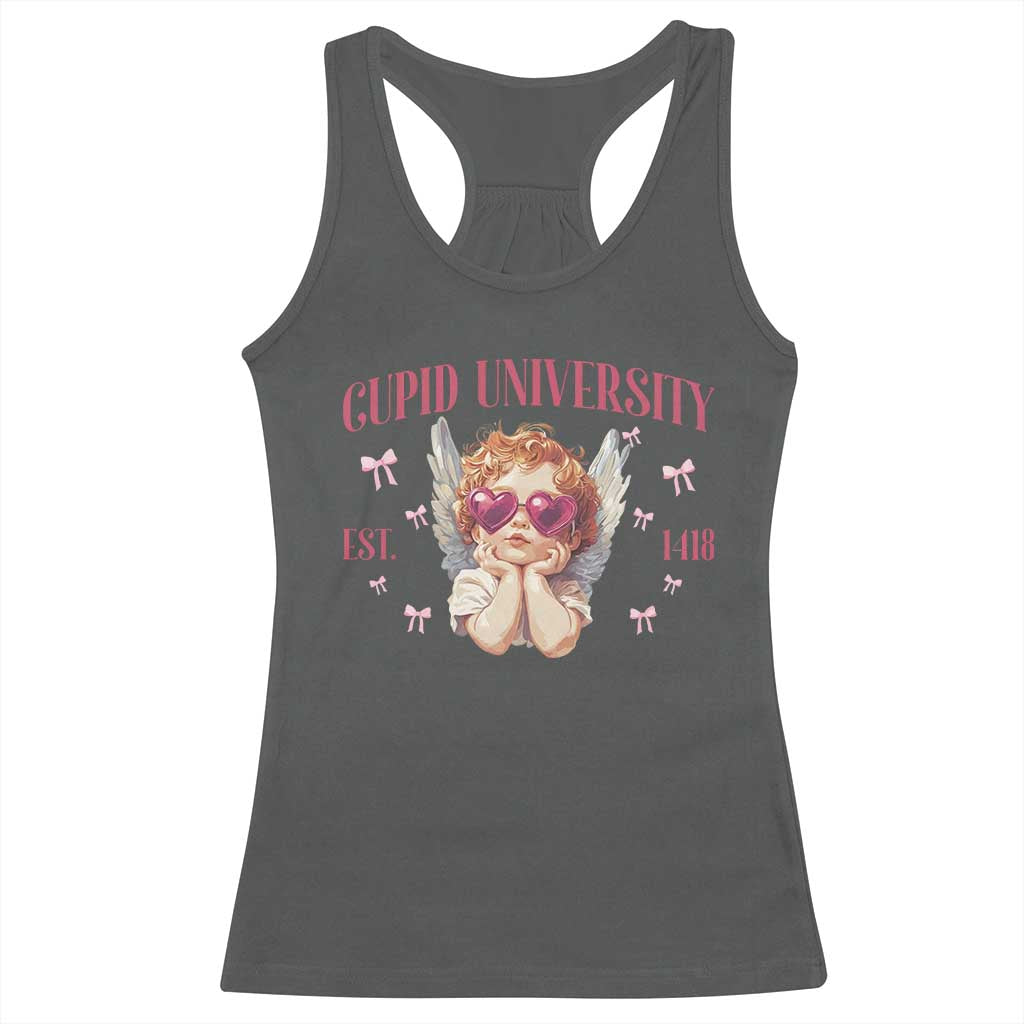 Cupid University Racerback Tank Top Cute Valentines Day Funny College - Wonder Print Shop