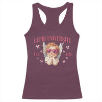 Cupid University Racerback Tank Top Cute Valentines Day Funny College - Wonder Print Shop