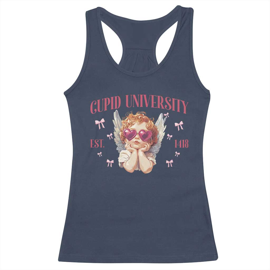 Cupid University Racerback Tank Top Cute Valentines Day Funny College - Wonder Print Shop