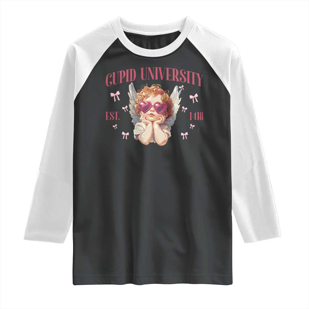 Cupid University Raglan Shirt Cute Valentines Day Funny College - Wonder Print Shop