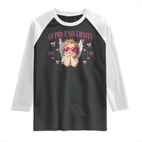 Cupid University Raglan Shirt Cute Valentines Day Funny College - Wonder Print Shop