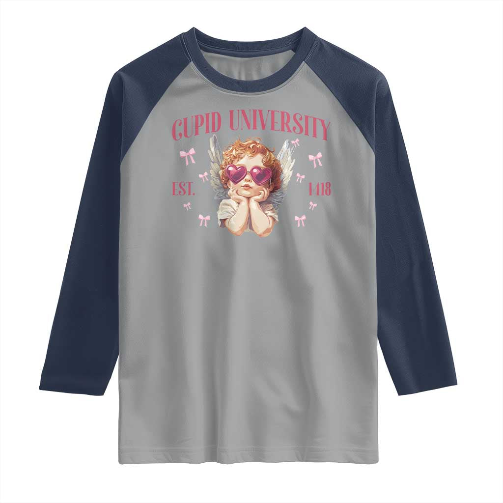 Cupid University Raglan Shirt Cute Valentines Day Funny College - Wonder Print Shop