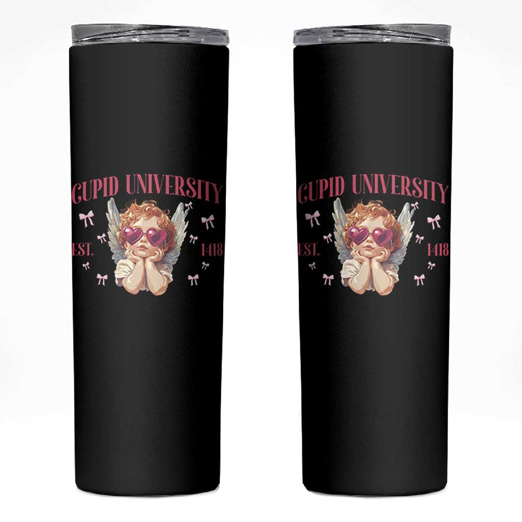 Cupid University Skinny Tumbler Cute Valentines Day Funny College - Wonder Print Shop