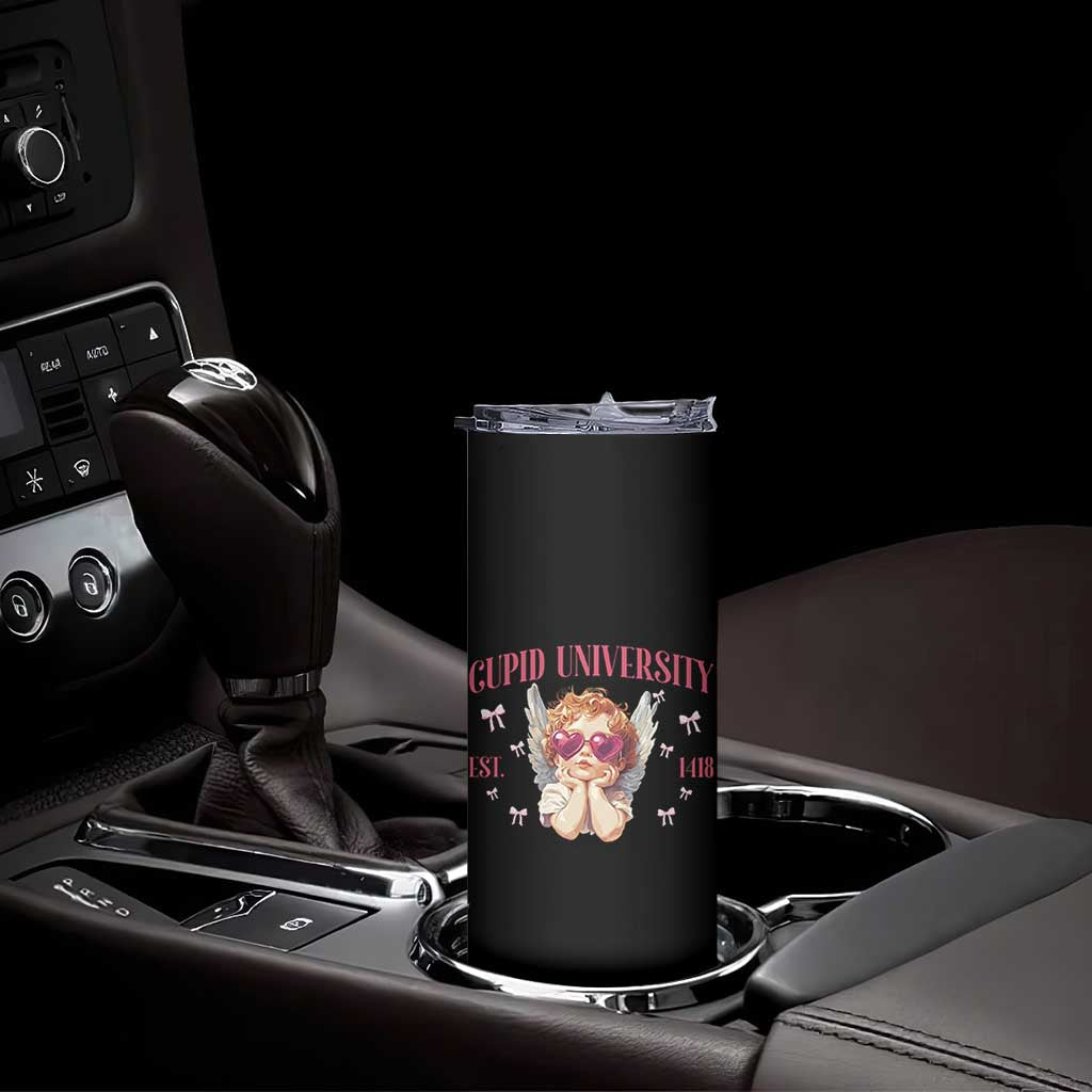 Cupid University Skinny Tumbler Cute Valentines Day Funny College - Wonder Print Shop