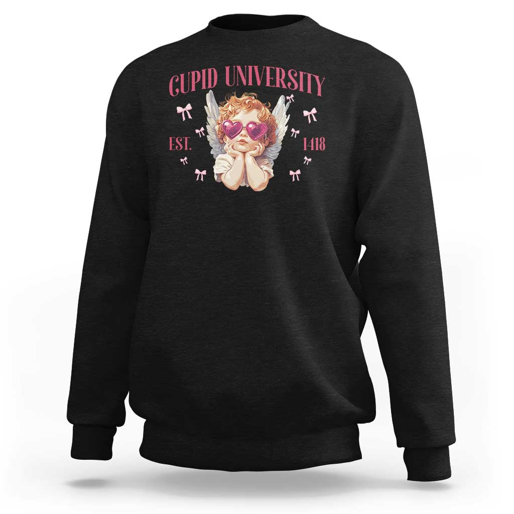 Cupid University Sweatshirt Cute Valentines Day Funny College - Wonder Print Shop