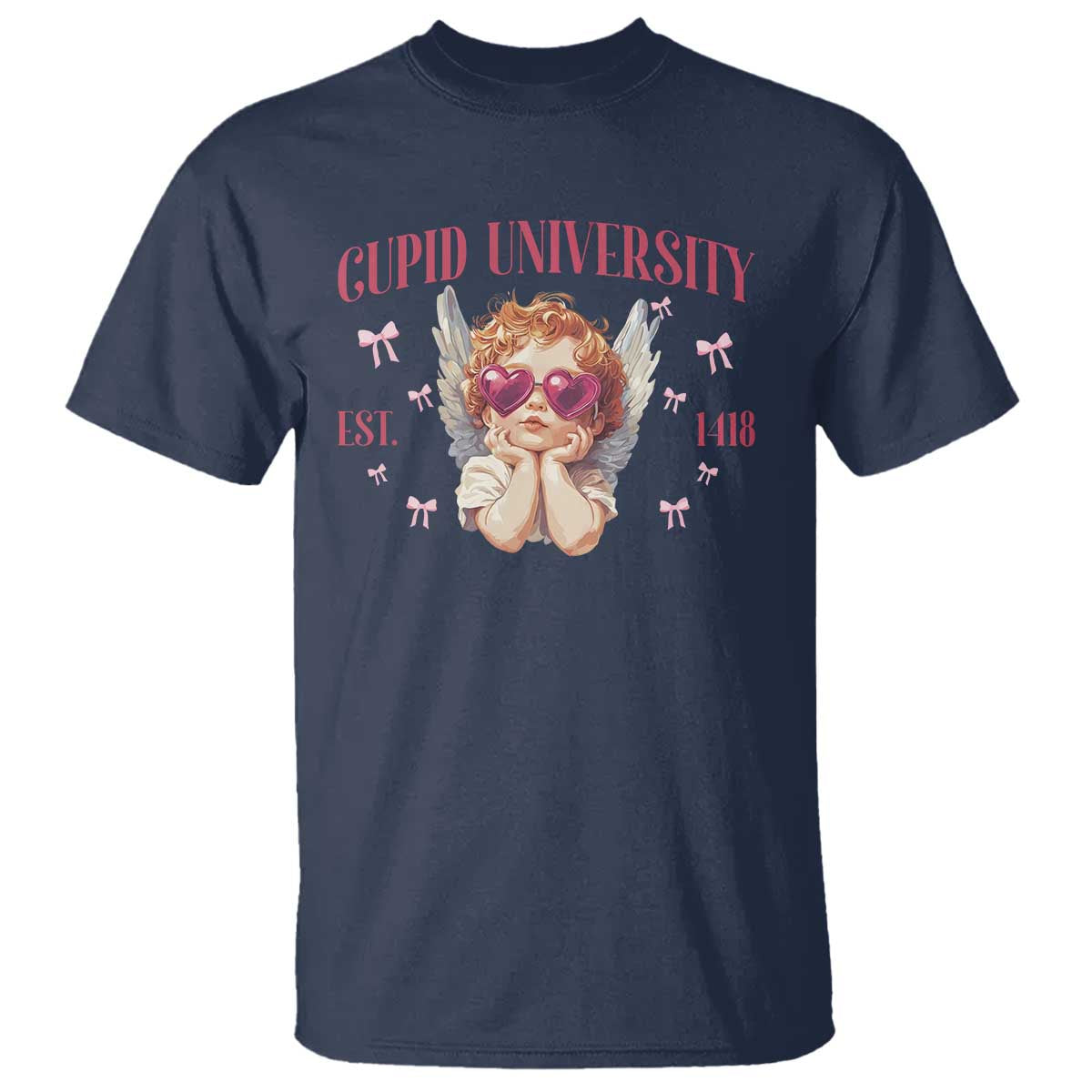 Cupid University T Shirt Cute Valentines Day Funny College - Wonder Print Shop