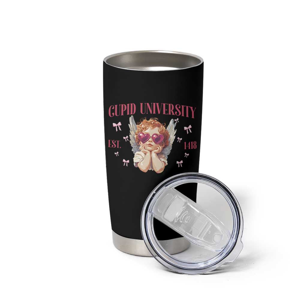 Cupid University Tumbler Cup Cute Valentines Day Funny College - Wonder Print Shop