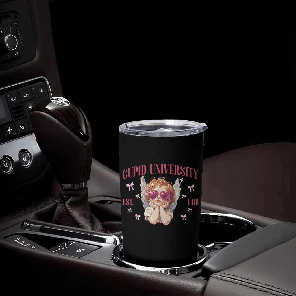 Cupid University Tumbler Cup Cute Valentines Day Funny College - Wonder Print Shop