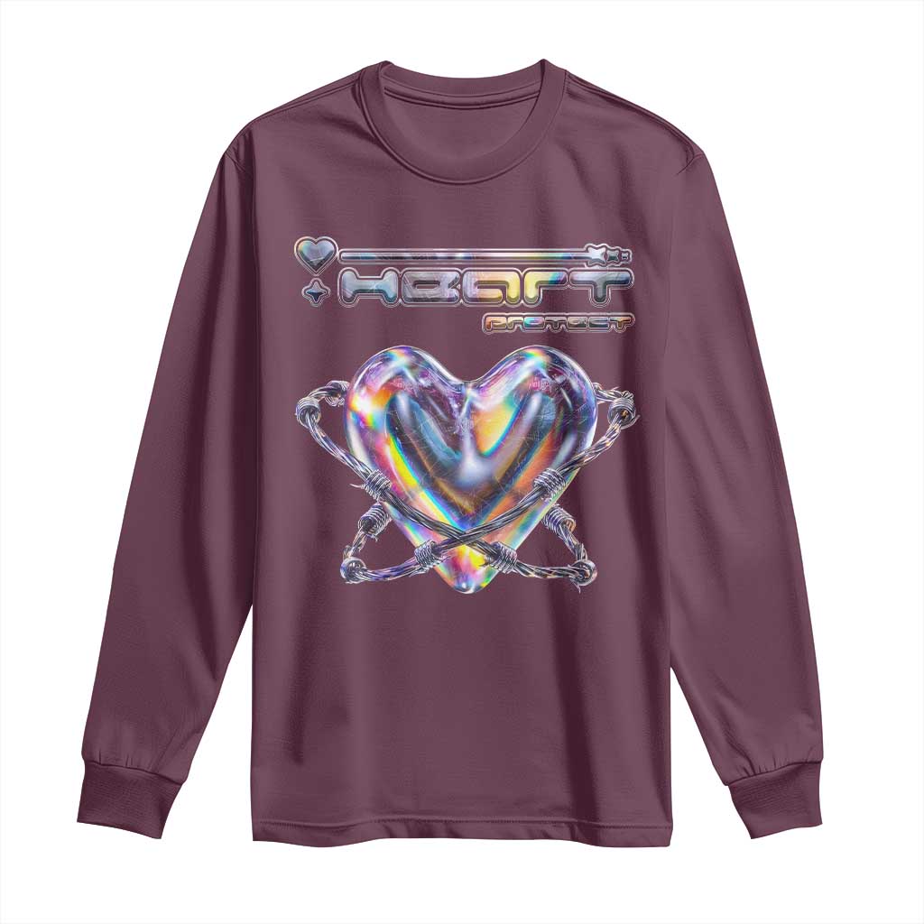 Funny Anti Valentines Day Long Sleeve Shirt Heart Protect Anti Love Single Day