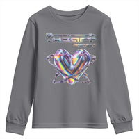Funny Anti Valentines Day Youth Sweatshirt Heart Protect Anti Love Single Day