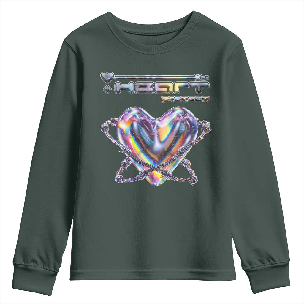 Funny Anti Valentines Day Youth Sweatshirt Heart Protect Anti Love Single Day