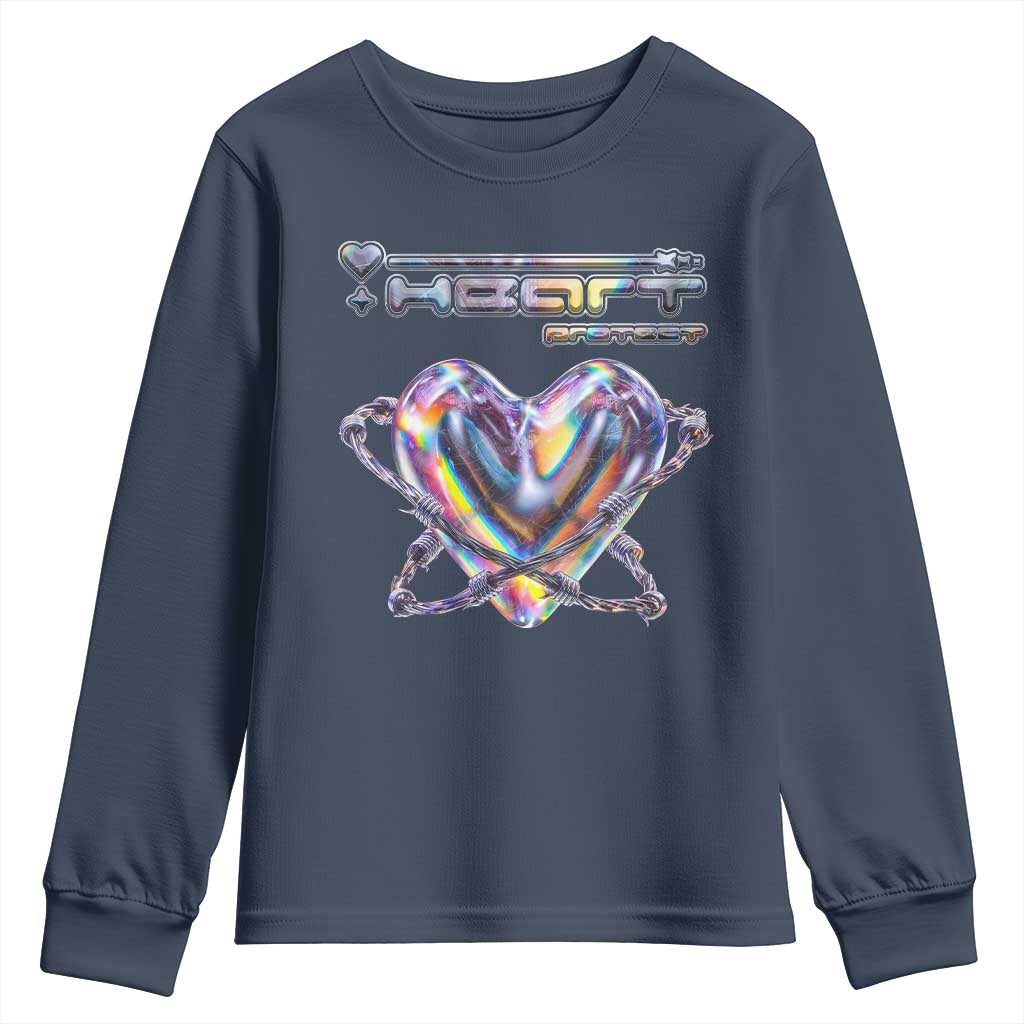 Funny Anti Valentines Day Youth Sweatshirt Heart Protect Anti Love Single Day