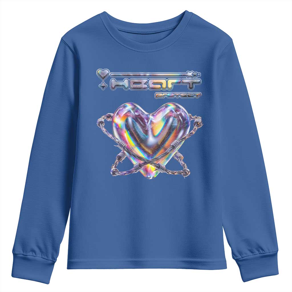 Funny Anti Valentines Day Youth Sweatshirt Heart Protect Anti Love Single Day