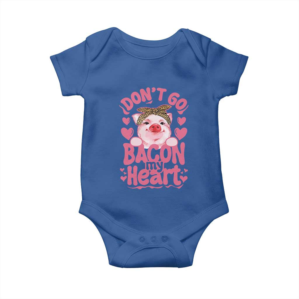 Valentines Party Baby Onesie Don't Go Bacon My Heart Funny Couple