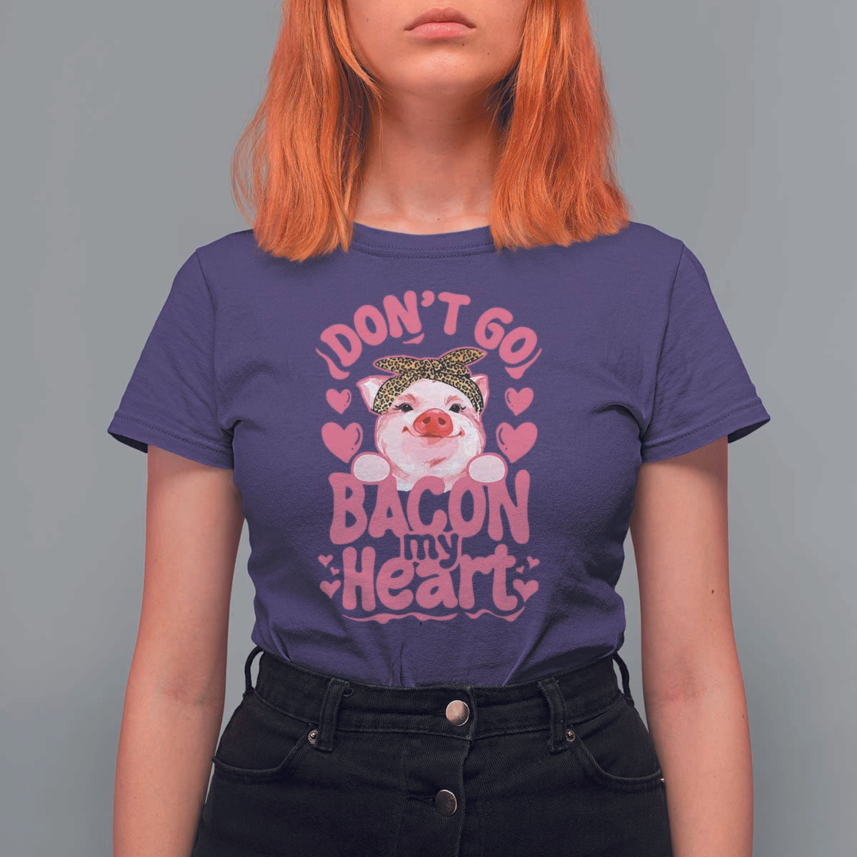 Valentines Party T Shirt For Women Don't Go Bacon My Heart Funny Couple