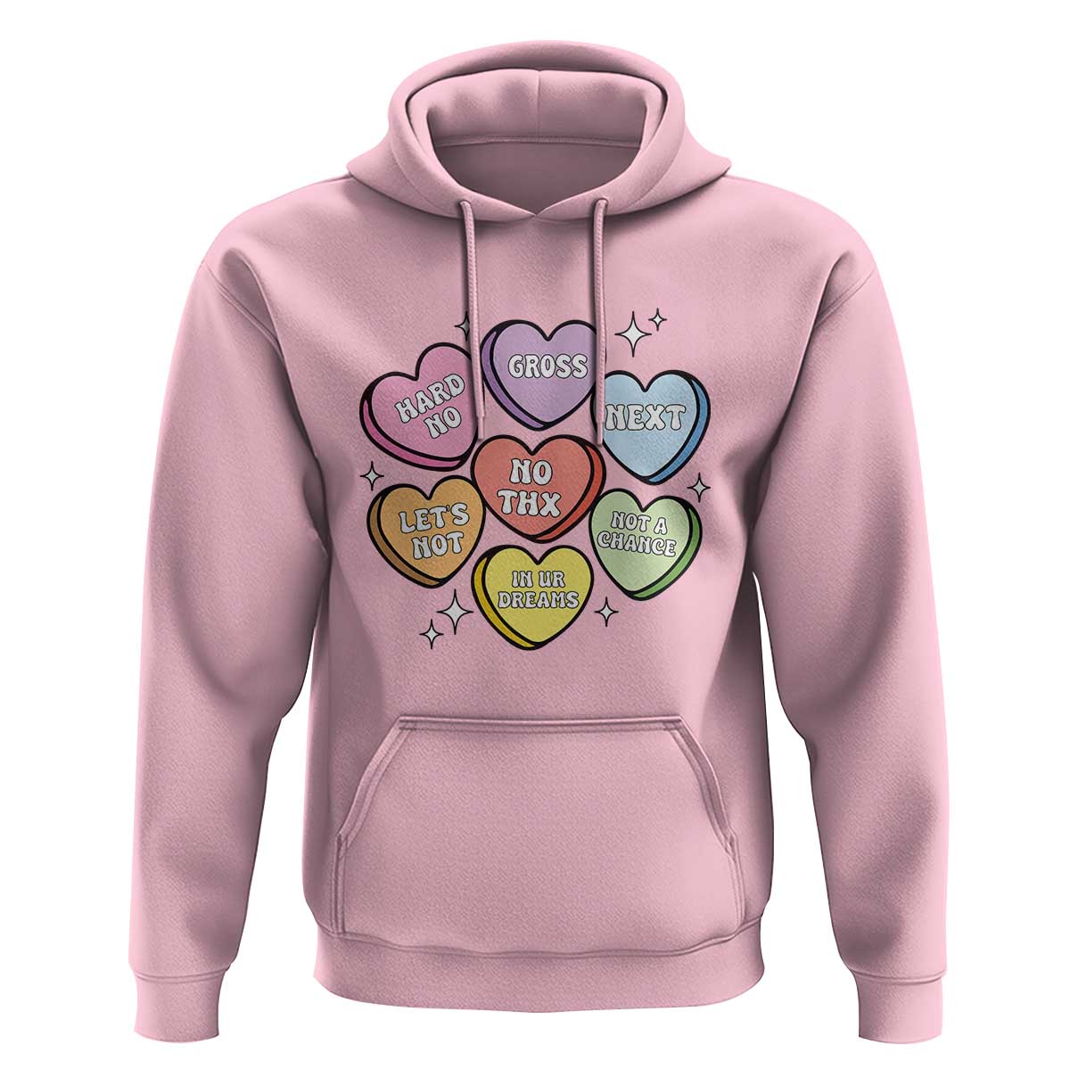 Funny Anti Valentines Day Hoodie Sarcasm Conversation Candy Hearts