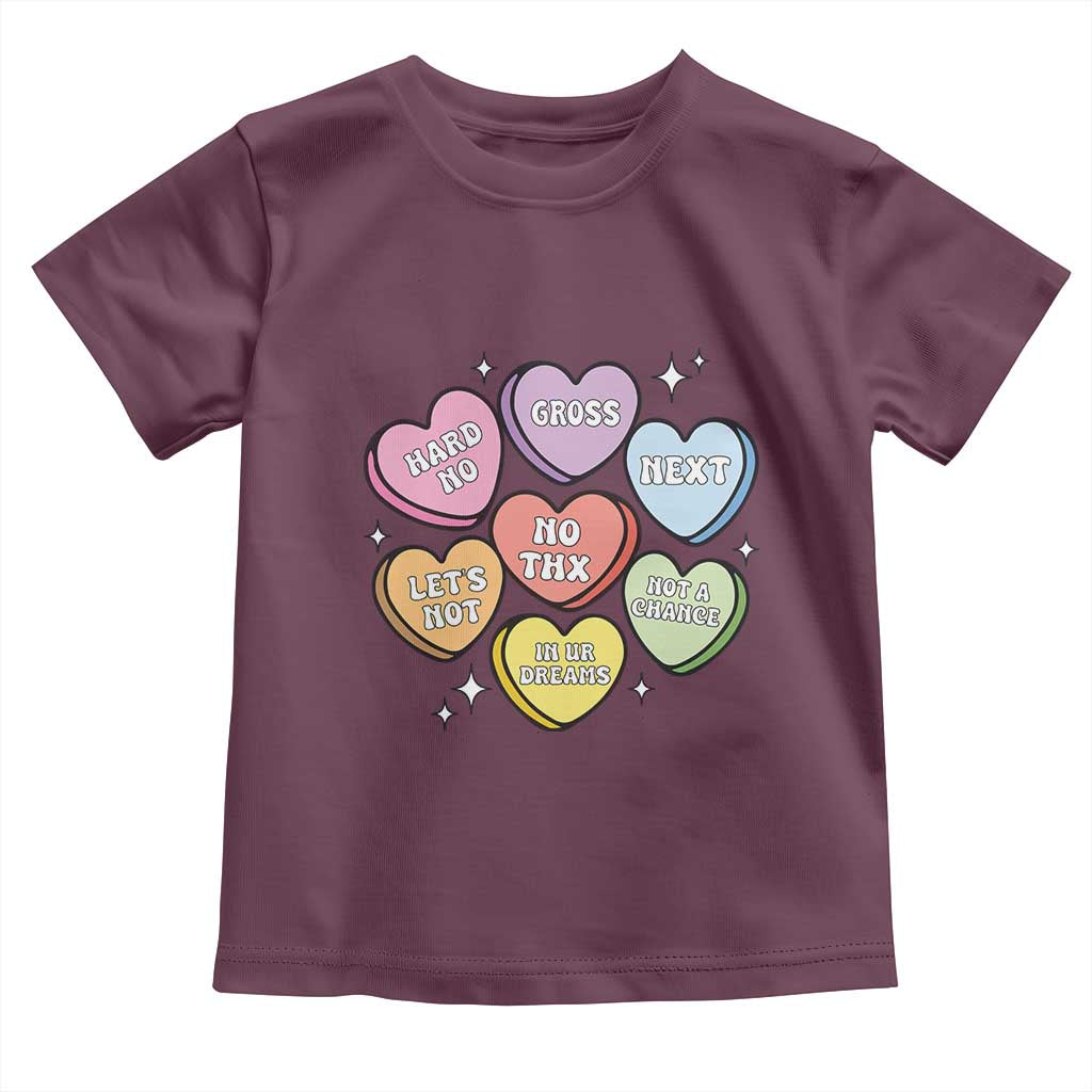 Funny Anti Valentines Day Toddler T Shirt Sarcasm Conversation Candy Hearts