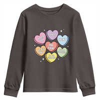 Funny Anti Valentines Day Youth Sweatshirt Sarcasm Conversation Candy Hearts