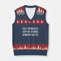 Subtle FDT V-Neck Knit Sweater Vest Vintage Gulf of Mexico Dept Of Defense Kennedy Center