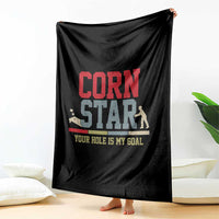 Your Hole is My Goal Inappropriate Cornhole Throw Blanket Funny Naughty Adult Humor Cornstar