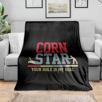 Your Hole is My Goal Inappropriate Cornhole Throw Blanket Funny Naughty Adult Humor Cornstar