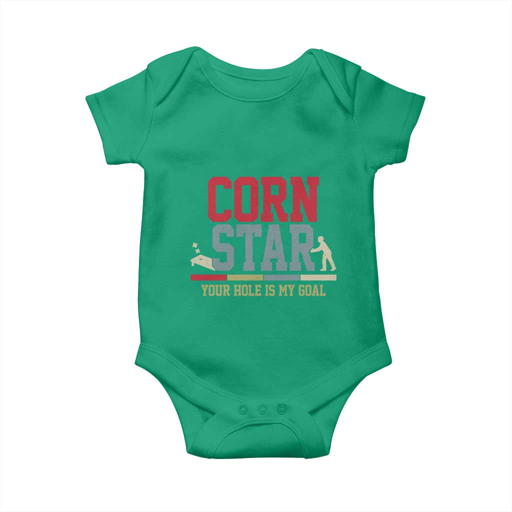 Your Hole is My Goal Inappropriate Cornhole Baby Onesie Funny Naughty Adult Humor Cornstar
