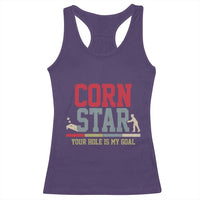 Your Hole is My Goal Inappropriate Cornhole Racerback Tank Top Funny Naughty Adult Humor Cornstar