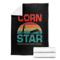Inappropriate Cornhole Throw Blanket Retro Funny Adult Humor Cornstar Your Hole Is My Goal