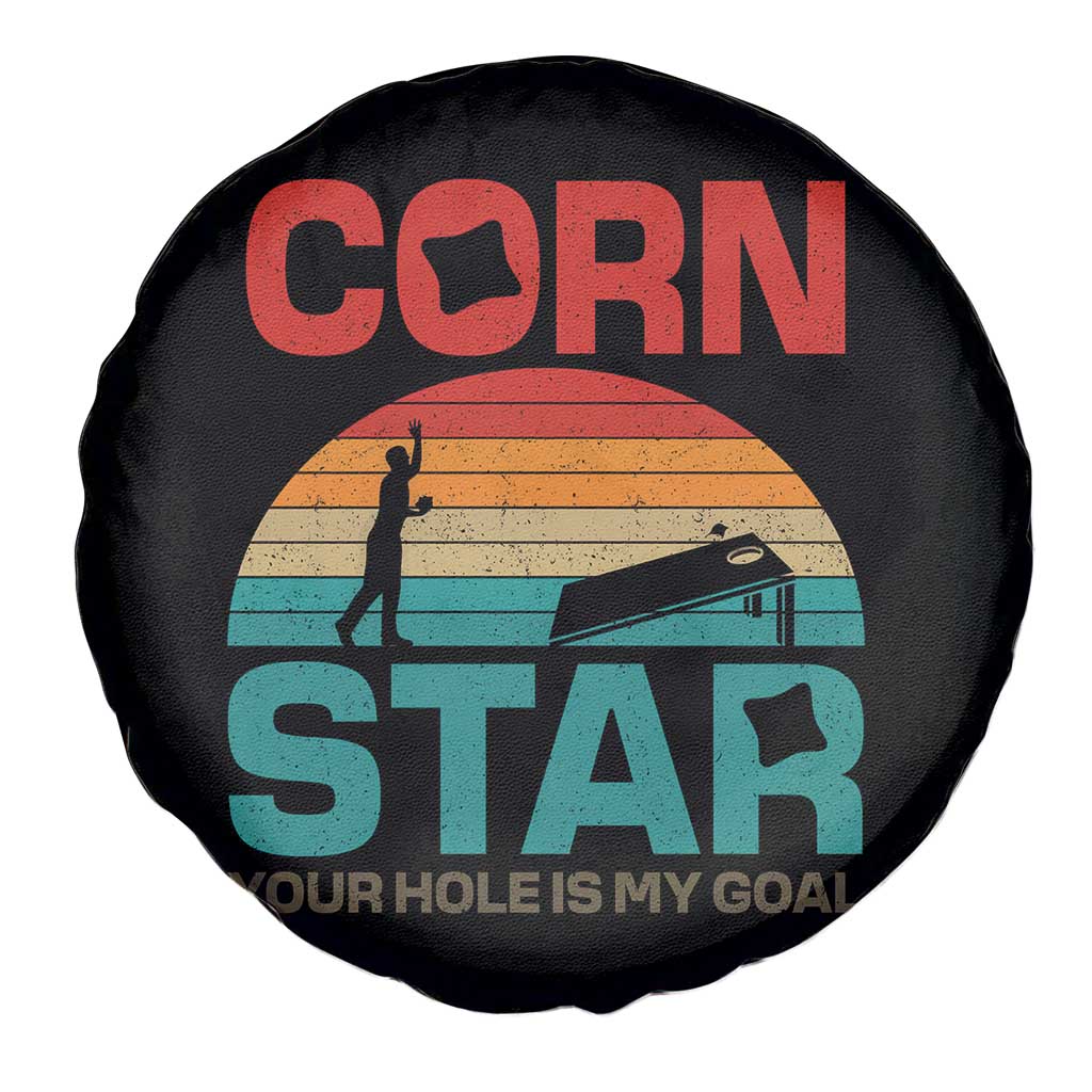 Inappropriate Cornhole Spare Tire Cover Retro Funny Adult Humor Cornstar Your Hole Is My Goal