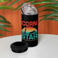 Inappropriate Cornhole 4 in 1 Can Cooler Tumbler Retro Funny Adult Humor Cornstar Your Hole Is My Goal